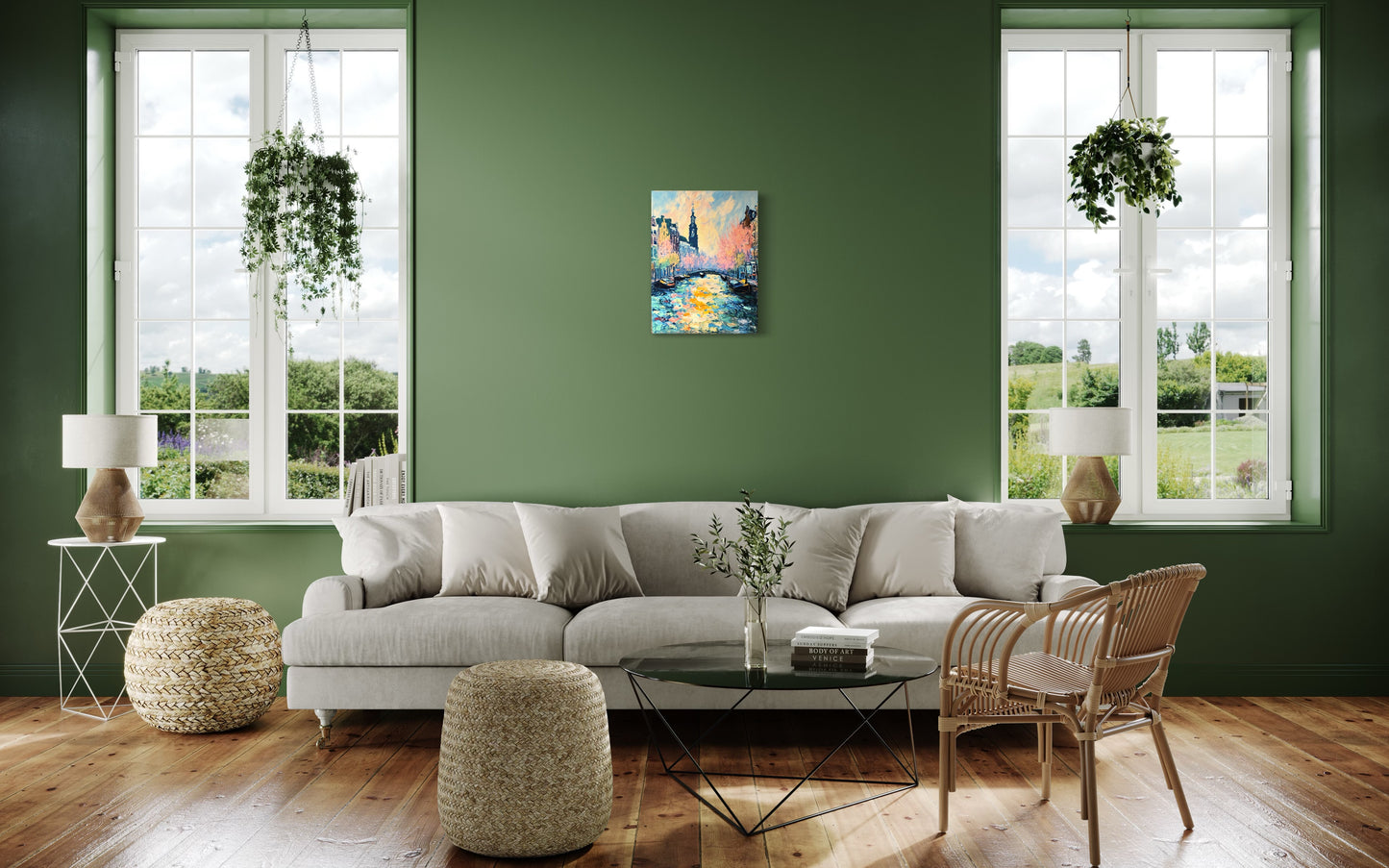 Bild auf Leinwand: "Blossoms Over the Canal Amsterdam's Charm"