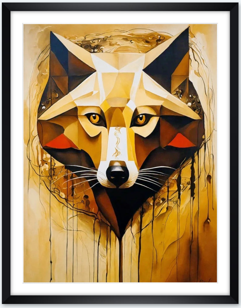 Bild im Rahmen: „Wolf Head on the Wall.“