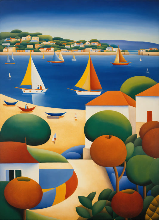 Bild auf Leinwand: „Sailboats on the sea.“
