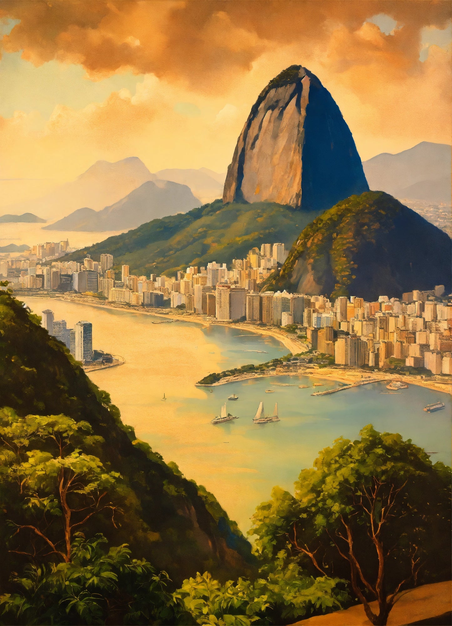 Bild auf Leinwand: "Sugar Loaf in Rio de Janeiro II."