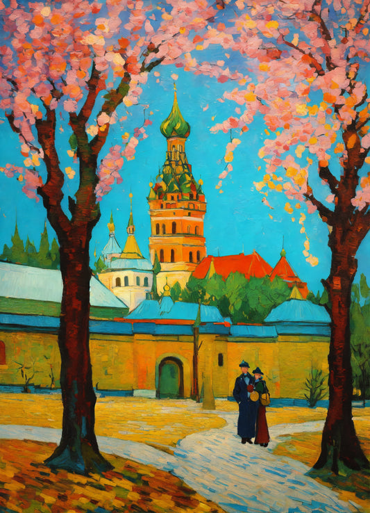 Bild auf Leinwand: „Lovers in Moscow in Spring.“