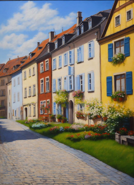 Bild auf Leinwand: „Neu-Ulm, Germany in Spring.“