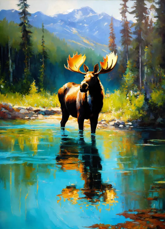 Bild auf Leinwand: „Deer in the Forest.“