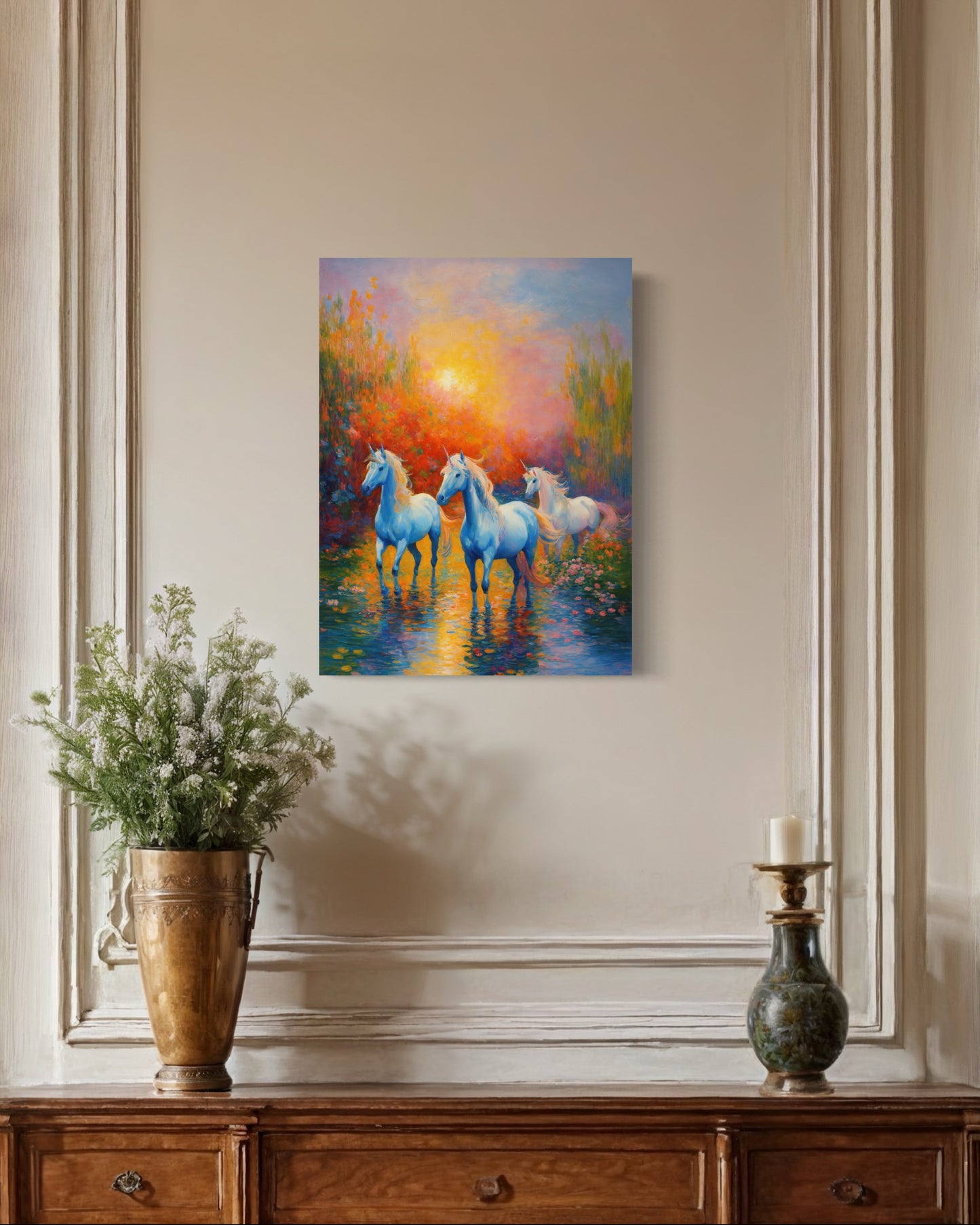 Bild auf Leinwand: "Unicorns in the Water."
