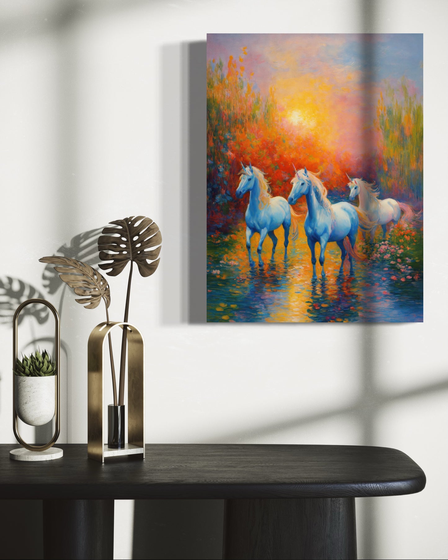 Bild auf Leinwand: "Unicorns in the Water."