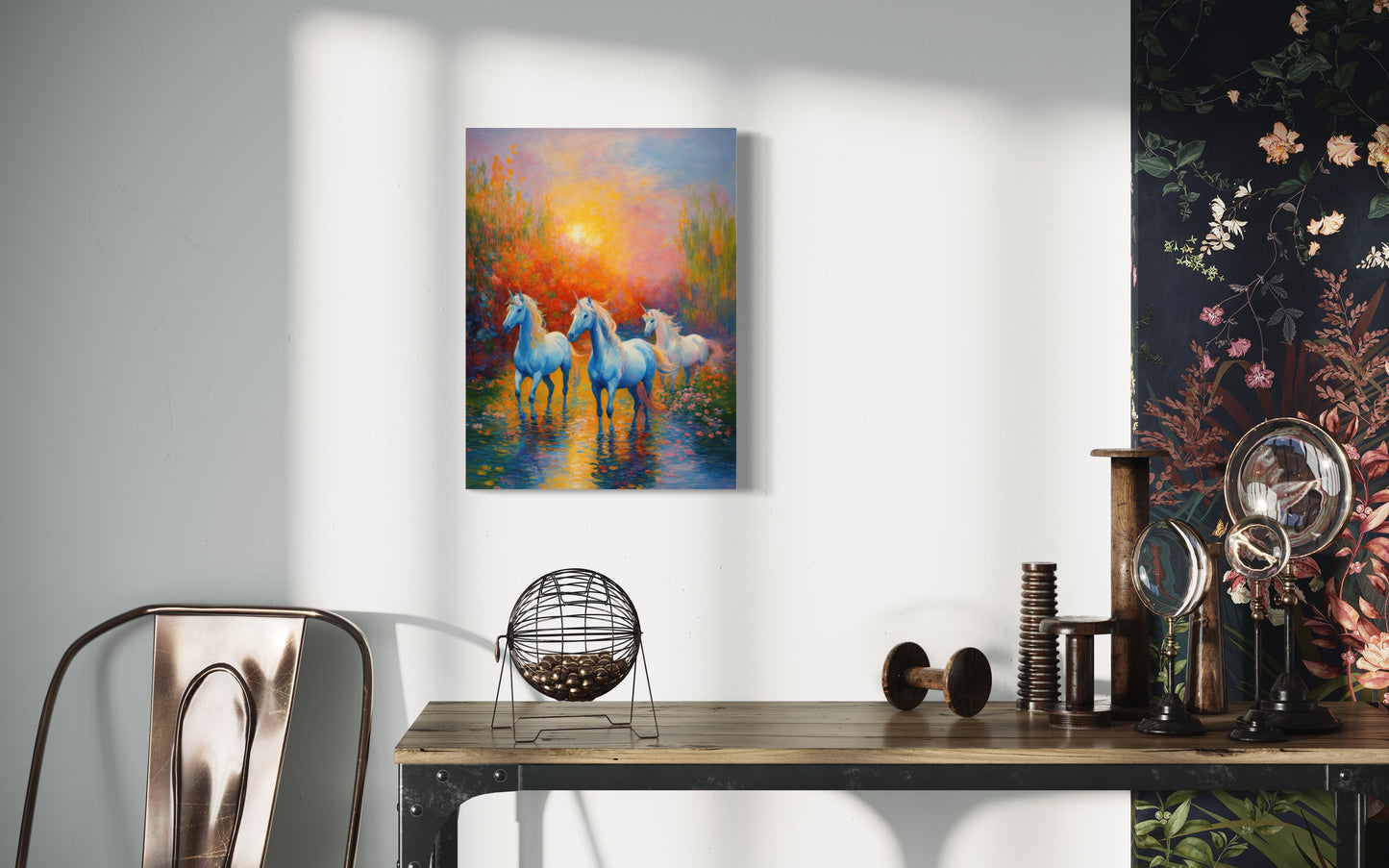 Bild auf Leinwand: "Unicorns in the Water."