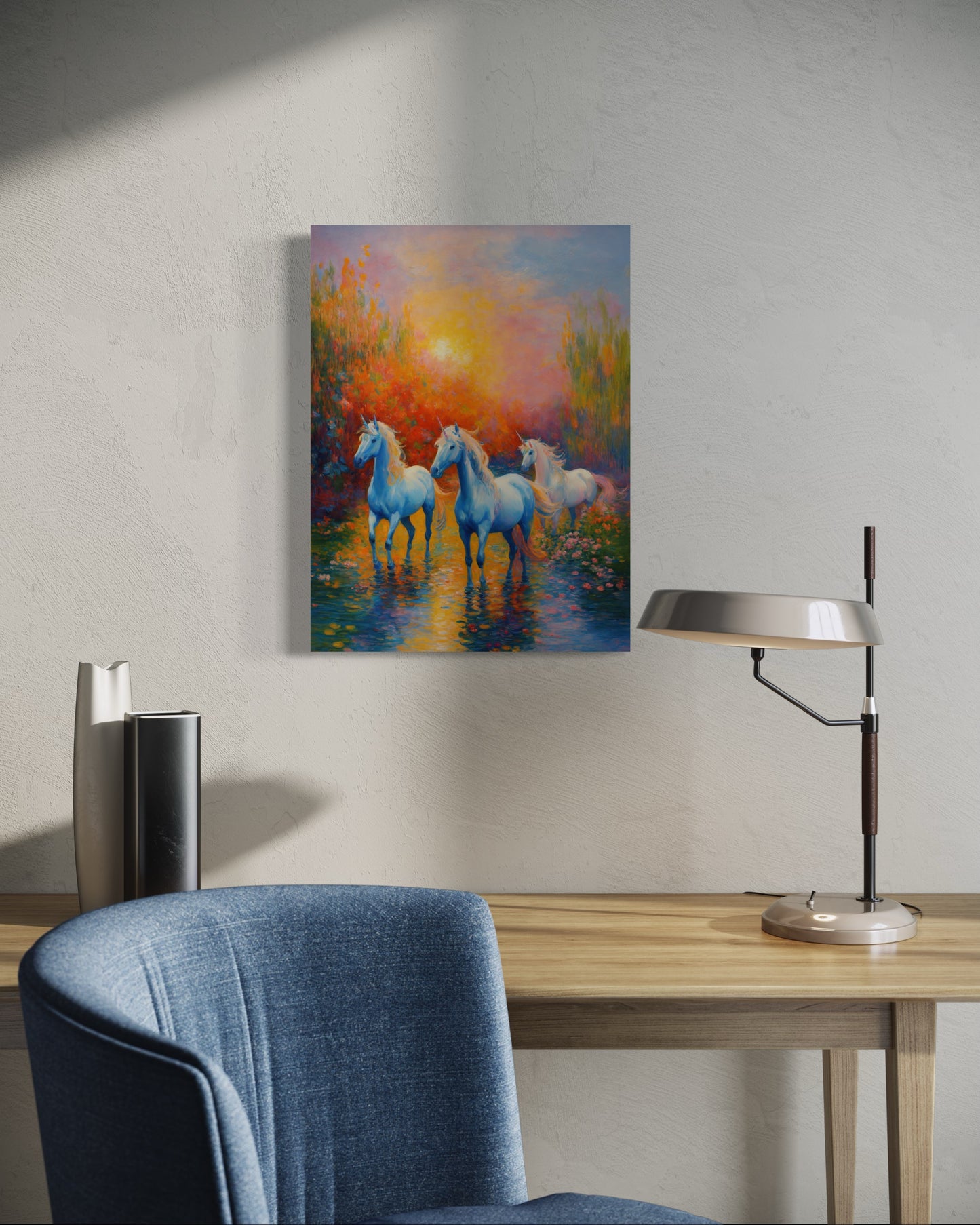 Bild auf Leinwand: "Unicorns in the Water."