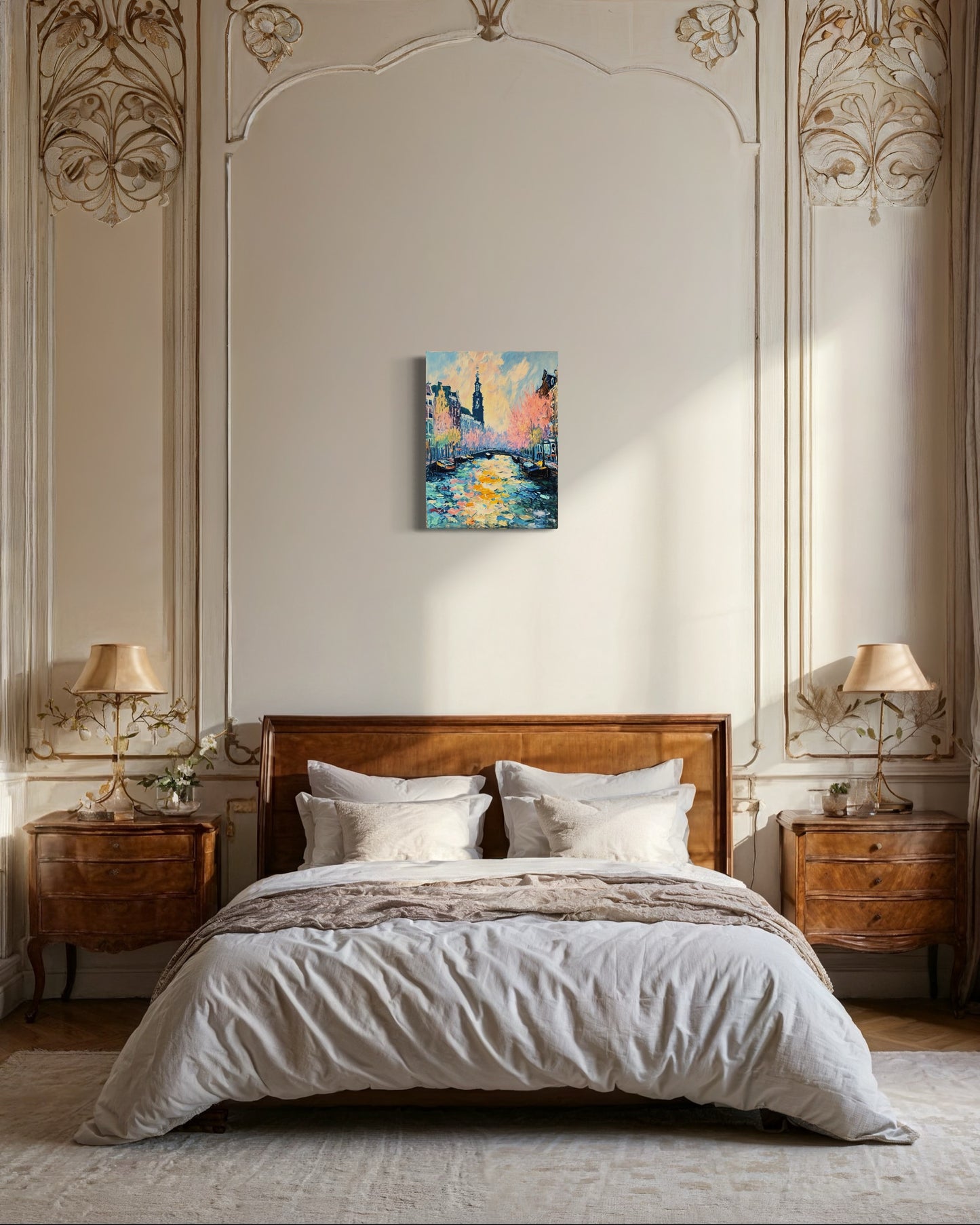 Bild auf Leinwand: "Blossoms Over the Canal Amsterdam's Charm"