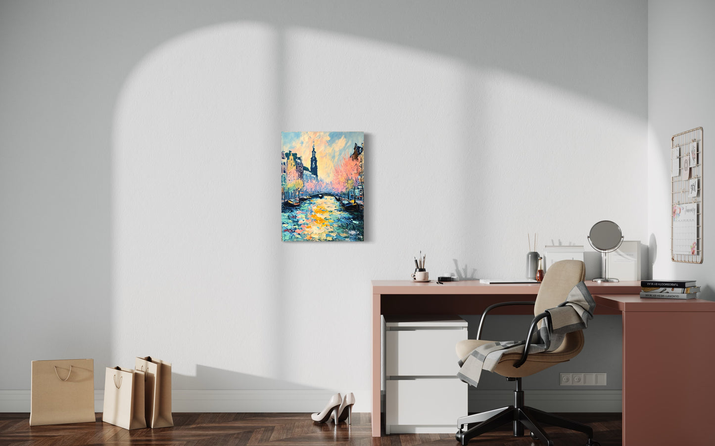 Bild auf Leinwand: "Blossoms Over the Canal Amsterdam's Charm"