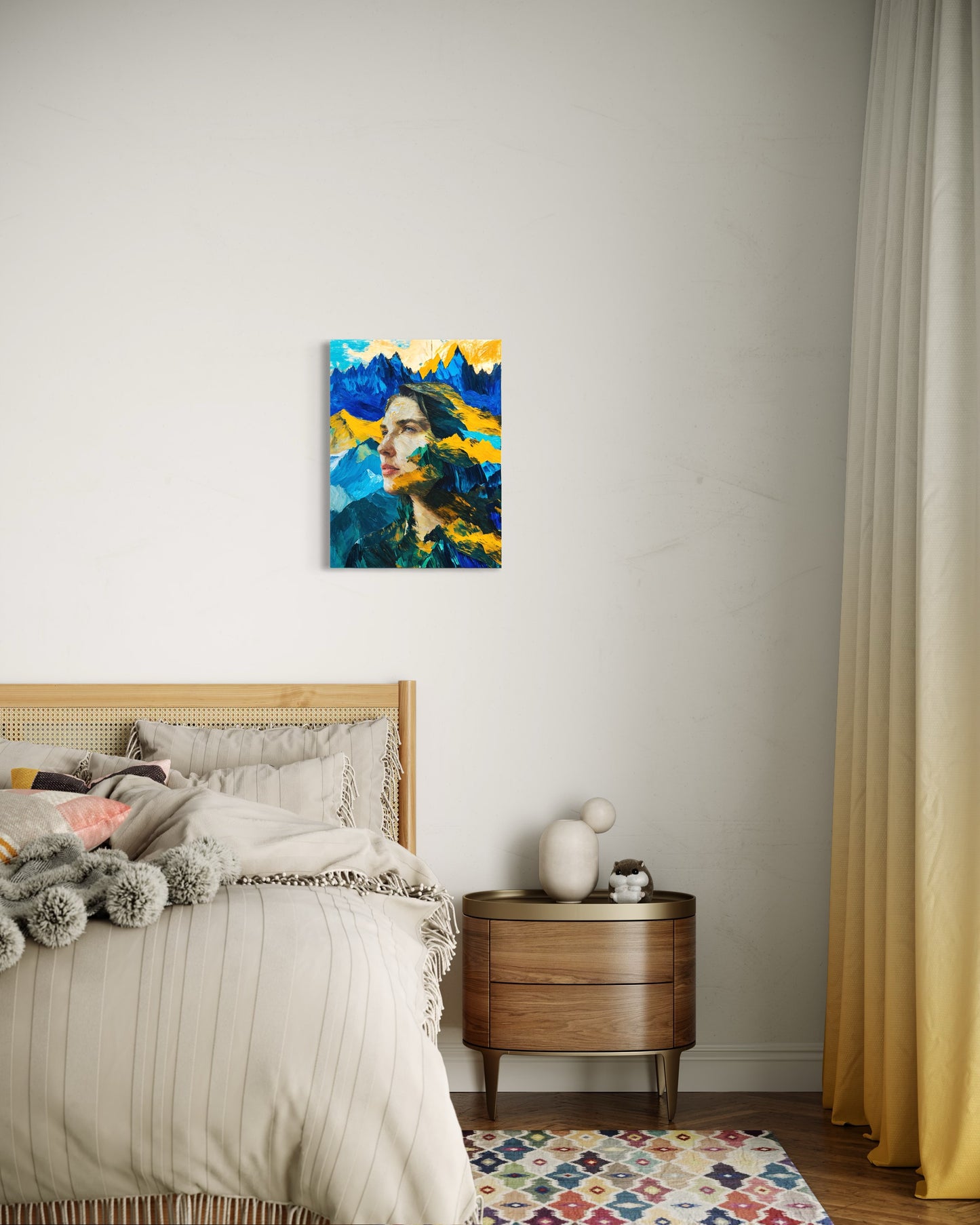 Bild auf Leinwand: The Woman and the Mountain."