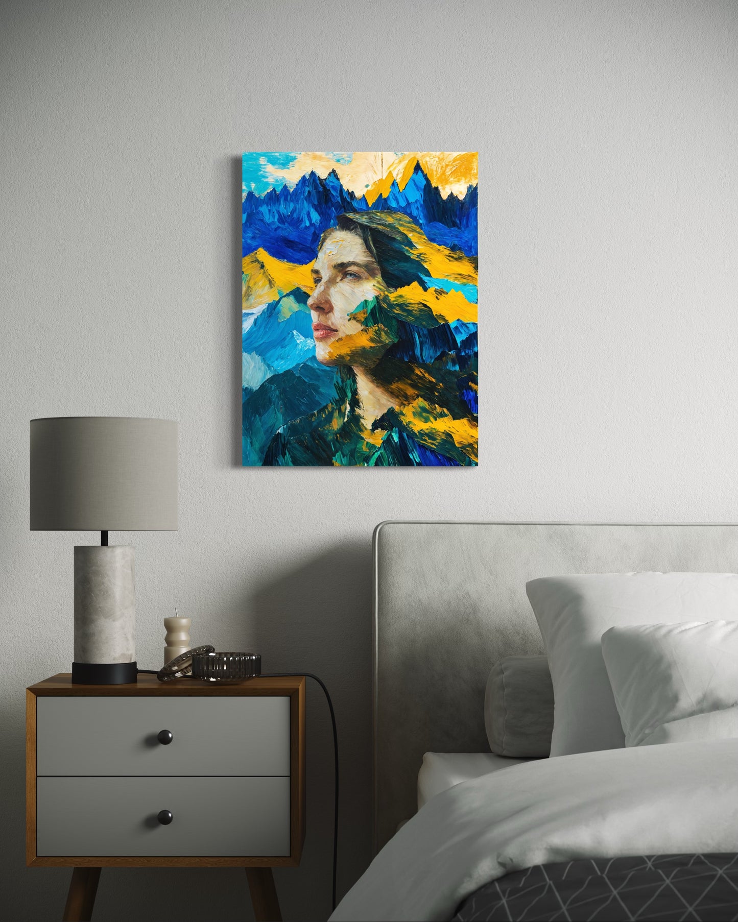 Bild auf Leinwand: The Woman and the Mountain."