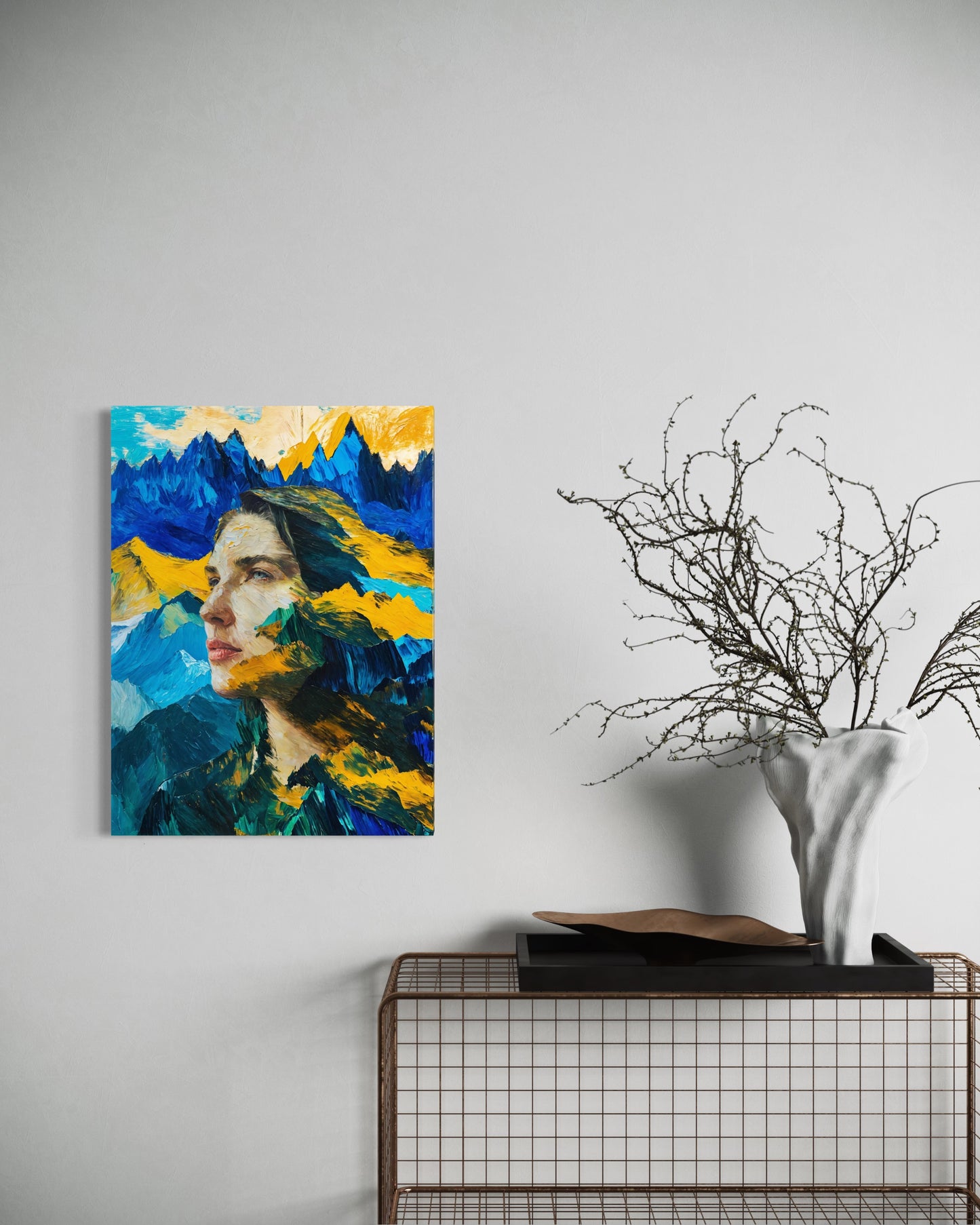 Bild auf Leinwand: The Woman and the Mountain."