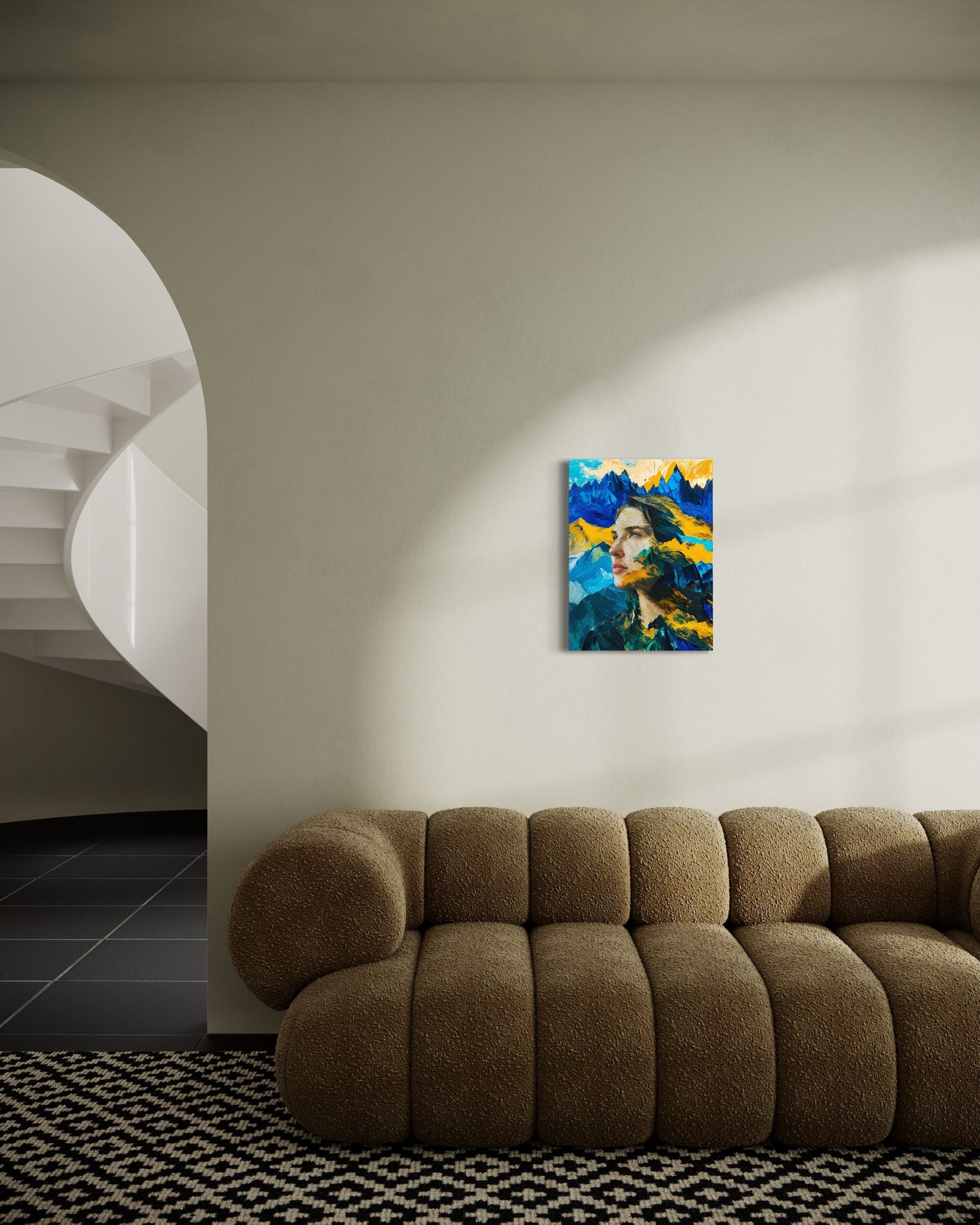 Bild auf Leinwand: The Woman and the Mountain."