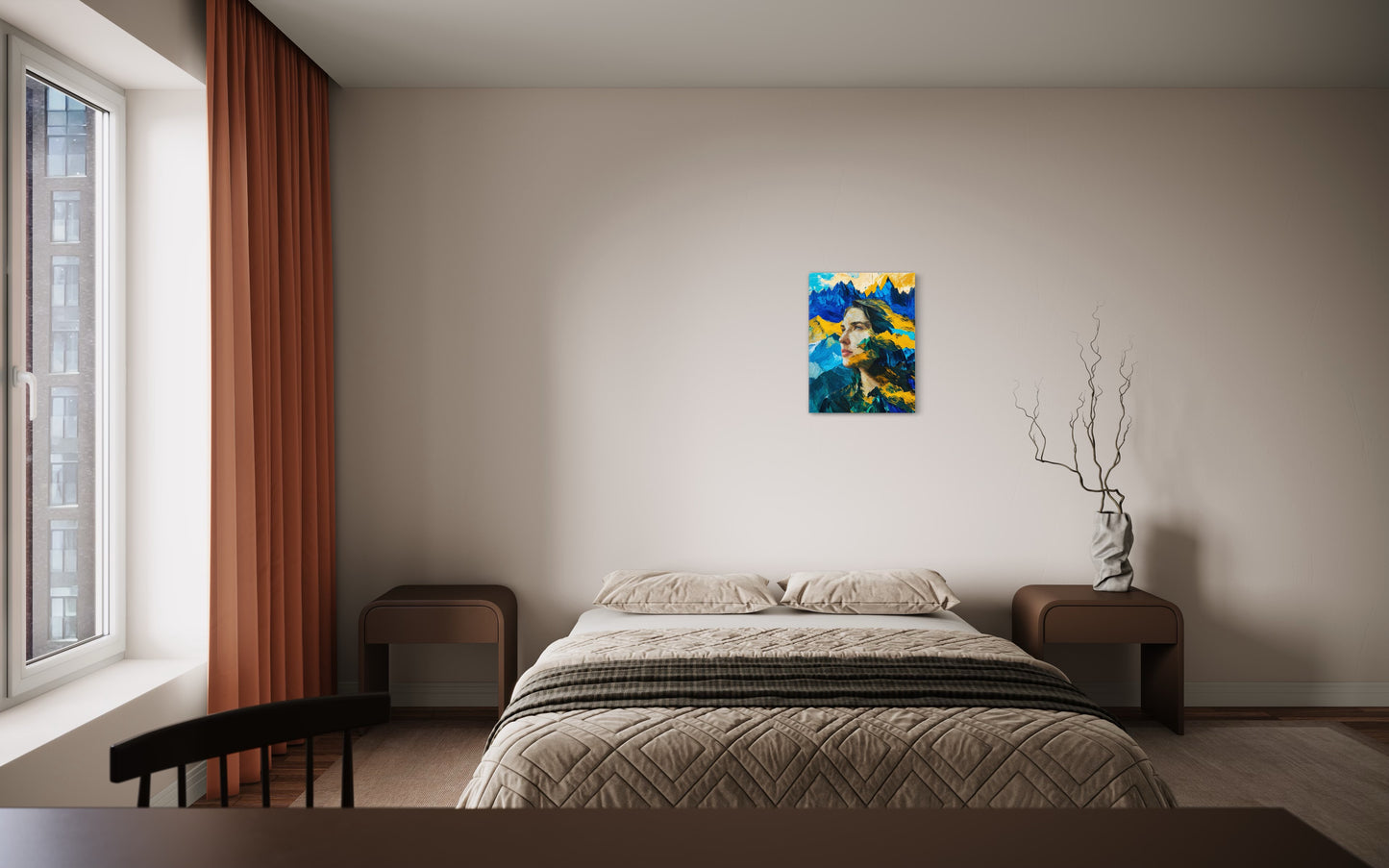 Bild auf Leinwand: The Woman and the Mountain."