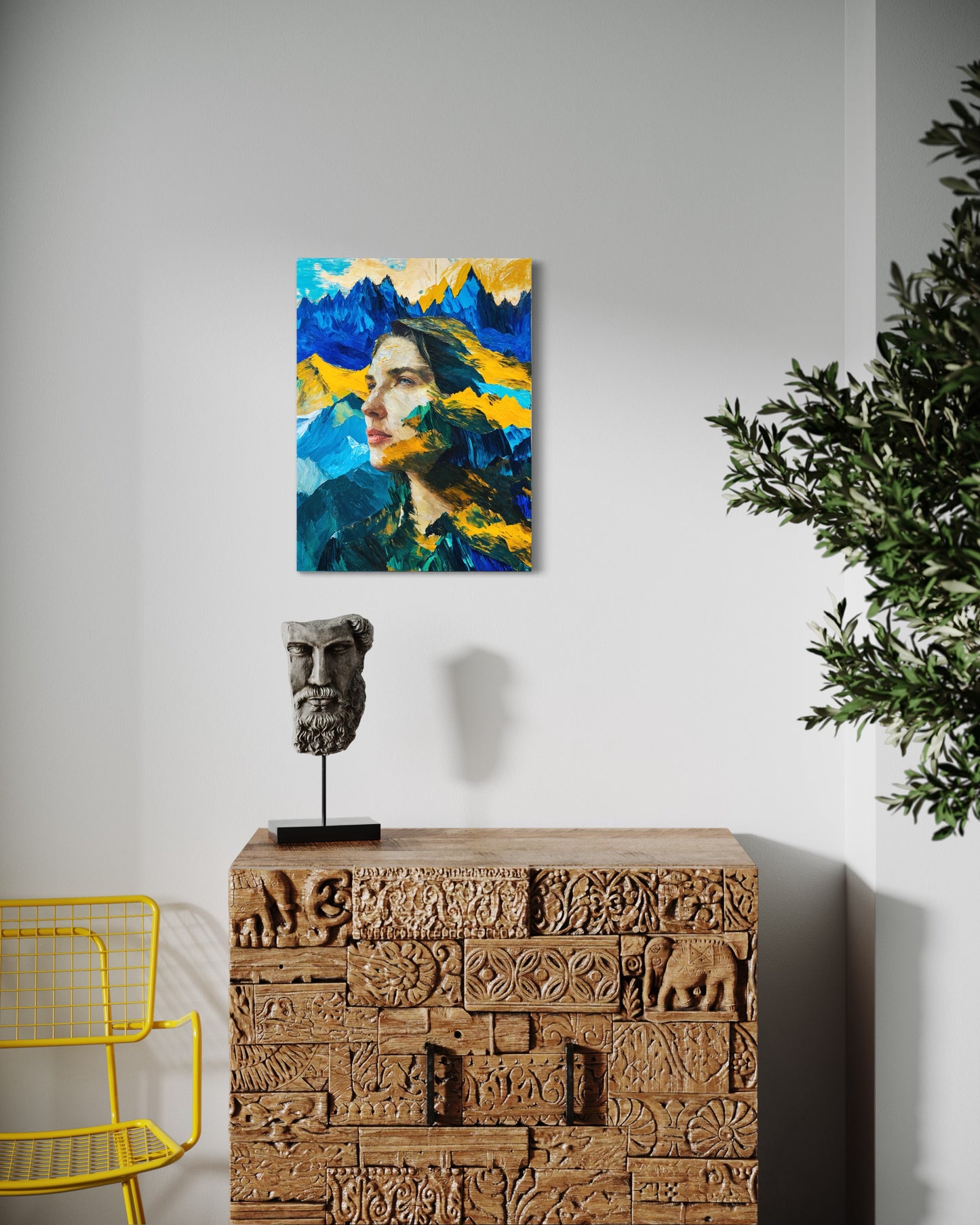 Bild auf Leinwand: The Woman and the Mountain."
