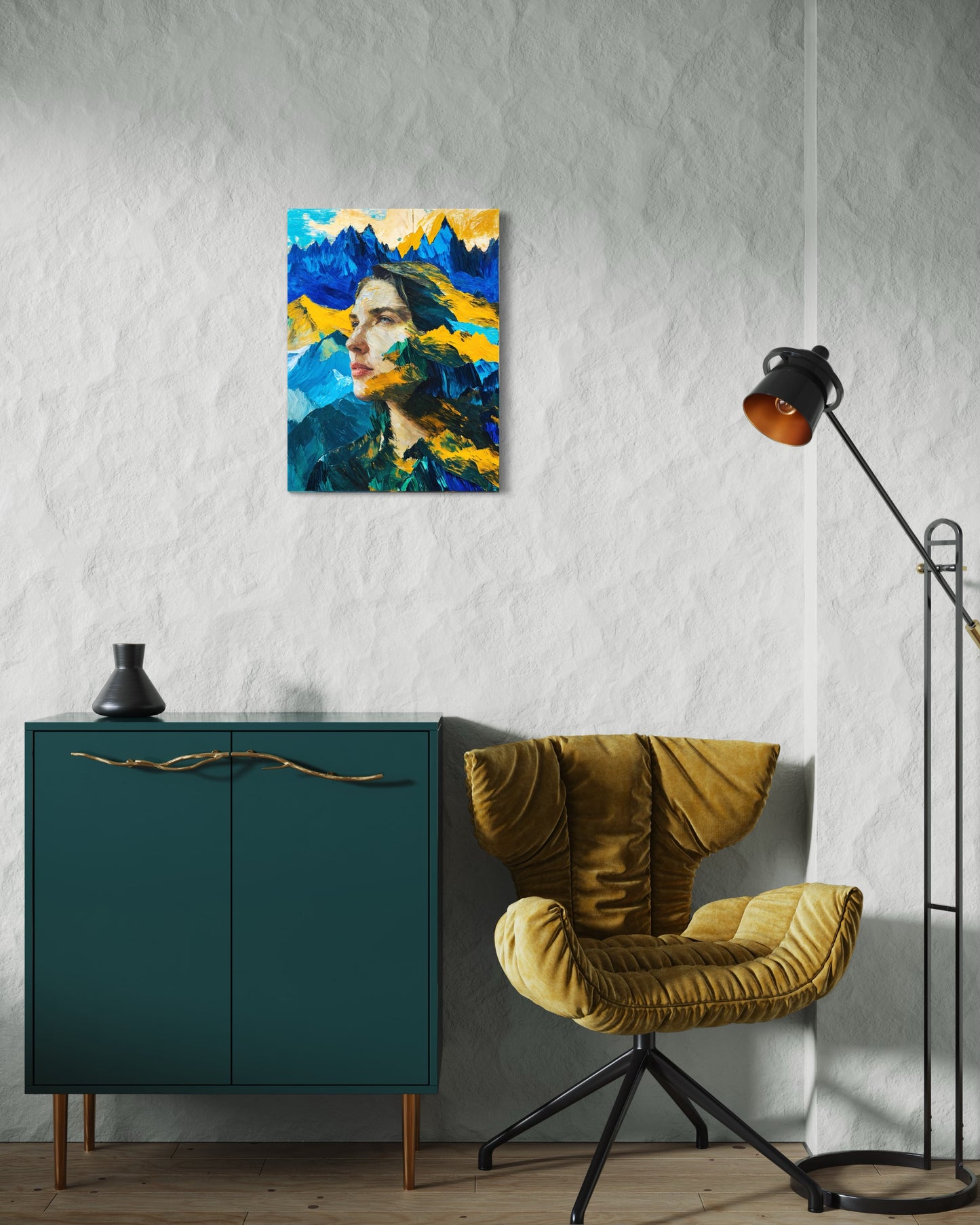 Bild auf Leinwand: The Woman and the Mountain."