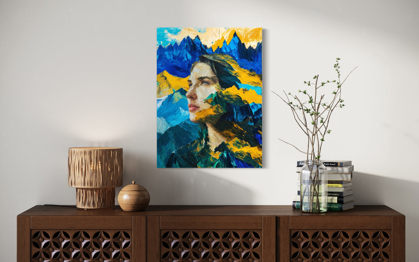 Bild auf Leinwand: The Woman and the Mountain."