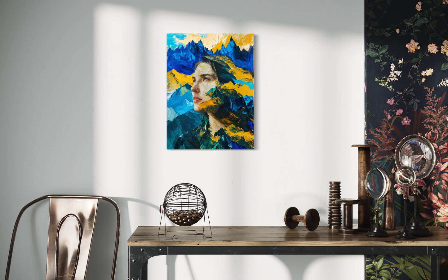 Bild auf Leinwand: The Woman and the Mountain."