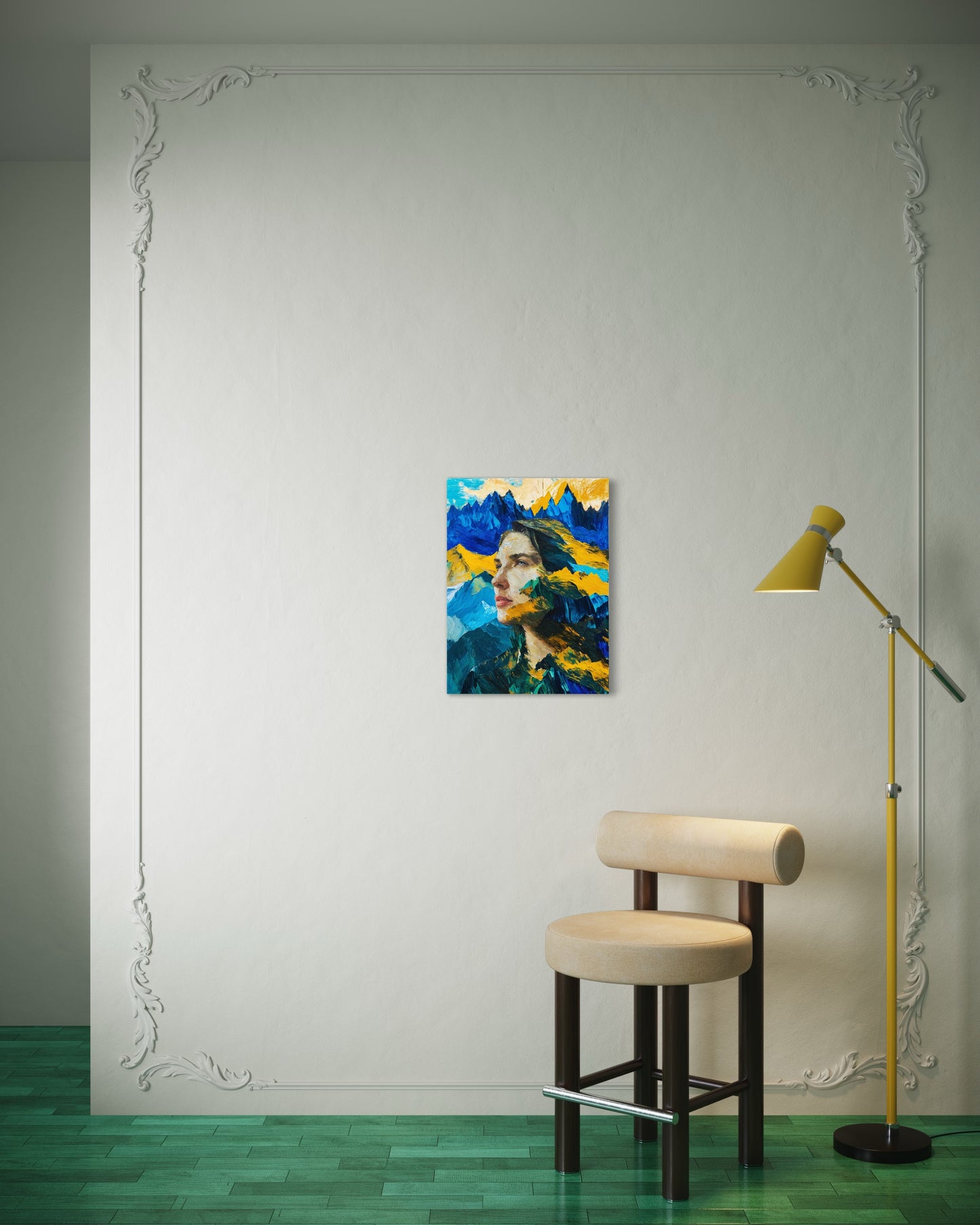 Bild auf Leinwand: The Woman and the Mountain."