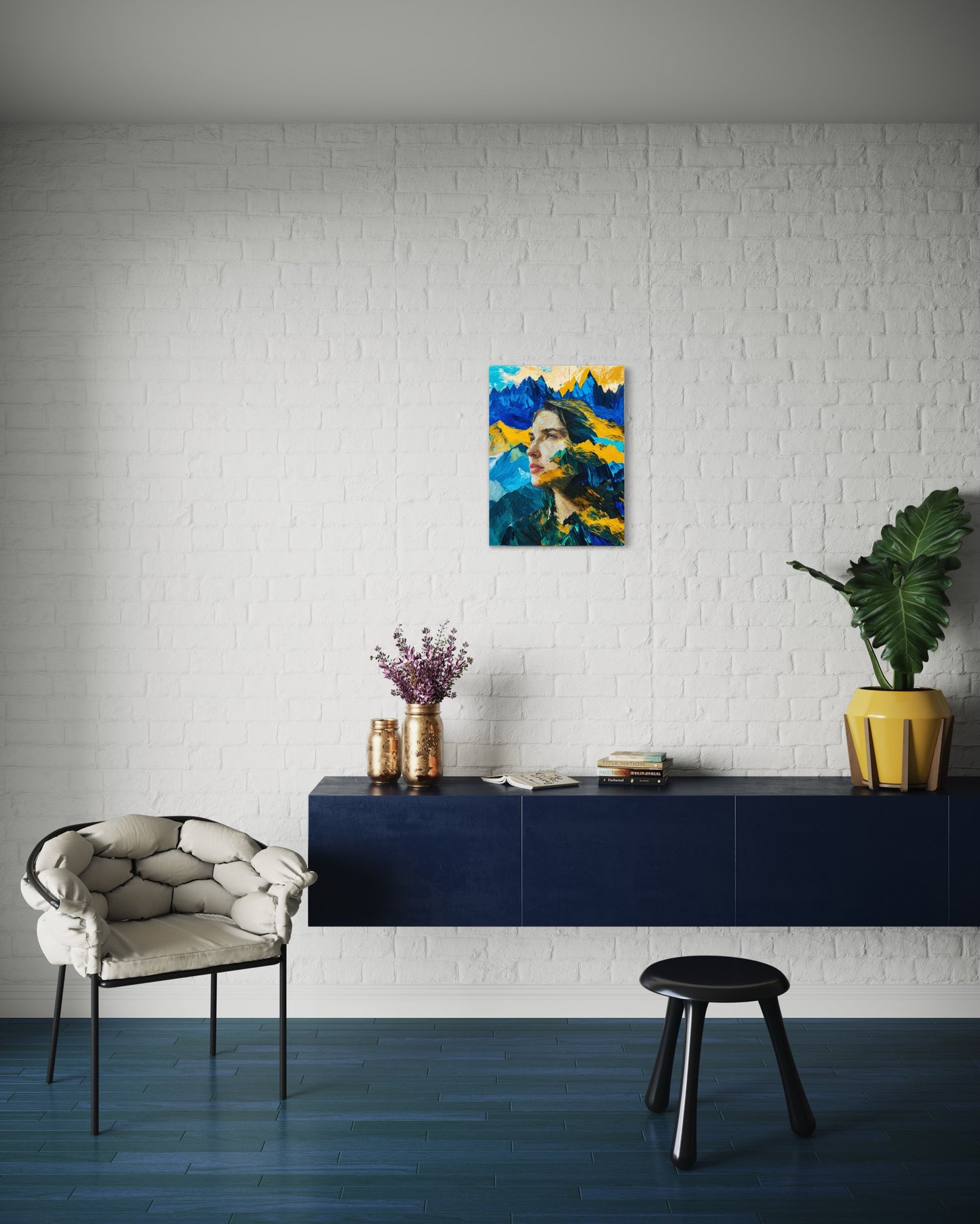 Bild auf Leinwand: The Woman and the Mountain."