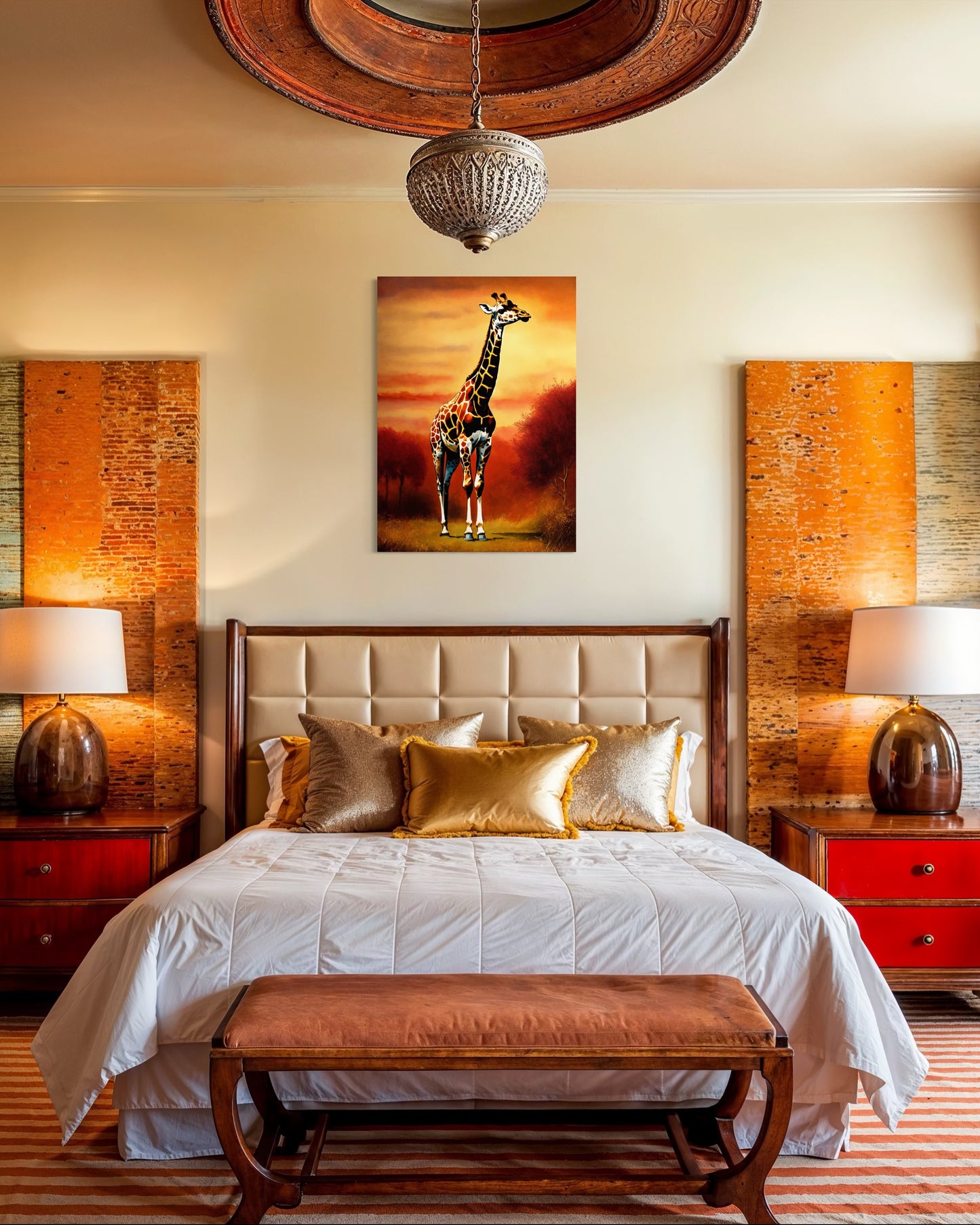 Bild auf Leinwand: „Giraffe at Sunset.”